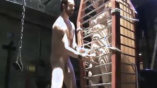 BoundMucleJocks: Tormentor Franco Dax wraps Chet Walkers sack of babymakers until it nearly squirt