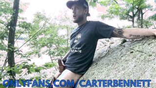 Runner Jizzing On Hike