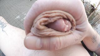 THIS YOUTHFULL MODEL TAKES OUT HIS MASSIVE SAUSAGE IN THE GARDEN AND MASTURBATES OFF. MAYBE SOMEONE SPOTTED HIM!!!