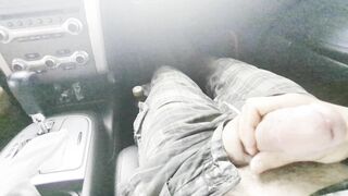 Stroking off members in the camper after school on the side of the road spunking amply