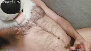 Wooly Eunuch @AngryBarks gets rock hard caressing his empty nut,shoots infertile jizm Excellent Neutered Puppy