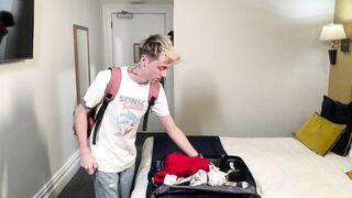 Giant stepbro laughs subordinated brother-in-law at a motel