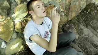 BoysSmoking: Compilation of thin twunks beating cigars while draining their meat