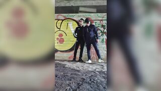 Scally homosexual men masturbate outdoor and homemade scally penetrate