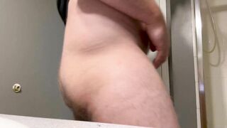 GETTING FIRM WHILE TRIMMING MY PECKER AND RUMP