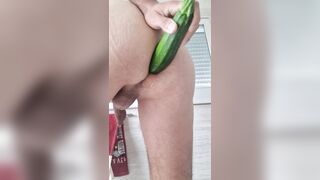 The force of zucchini for a masculine ass fucking climax