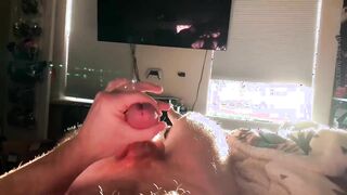 Wooly ginger dude Sunlight evening wank off
