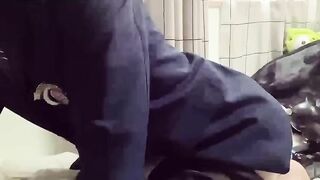[Automatic wand] Non-kei super-sexy high college college girl receives a piston in rectal "It will
