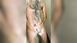 146-A mexican latino fur covered grizzly faps off in the douche