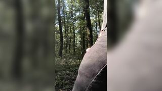 Cum-shot in the middle of the forrest
