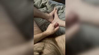 Unshaved Squealing Mammary Cum shot