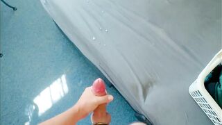 Giant cum-shot on my sofa after two days of edging