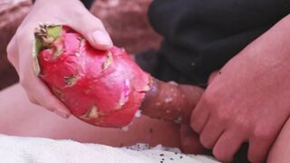 I was so mischievous I used a dragon fruit to fap off and then took a lengthy pee