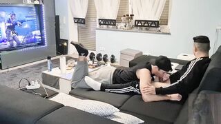 My dude astonished me with a lovely fellatio while I was gaming and I shot my jism in his throat