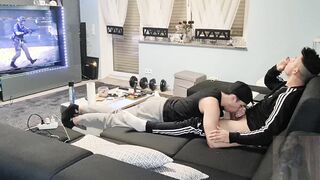 My dude astonished me with a lovely fellatio while I was gaming and I shot my jism in his throat