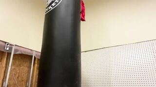 Gym step-bro jerk off breath play