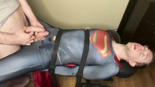 Bound Superman Cum-shot Lad
