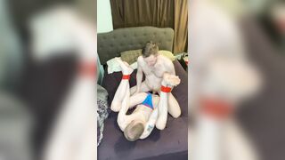 Youngster Tied and Ball-gagged Sans a condom Breeding