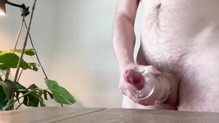 Ginormous cum shot with fleshlight