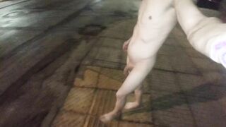 Bare walk in public and jizz
