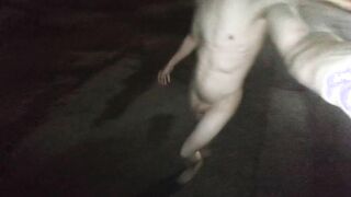 Bare walk in public and jizz