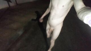 Bare walk in public and jizz