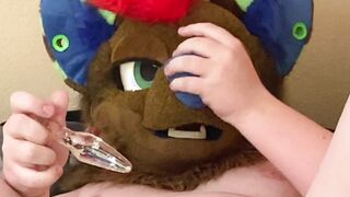 Round fursuiter rectal teaching