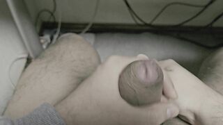 I tried fondling my ball sack of babymakers and tugging my skin with my foreskin cum-pump.