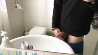 Teenage Toying With Lubricant on His Massive Phat Uncircumcised Knob