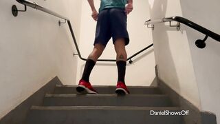 Stairwell Showcasing with Jockstrap