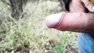Someone can witness me! Jizm and urinate outdoors