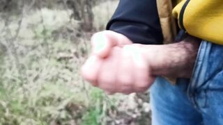 Someone can witness me! Jizm and urinate outdoors