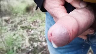 Someone can witness me! Jizm and urinate outdoors