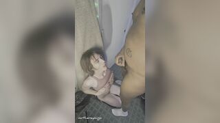 Youngster face to drink big black cock part 2