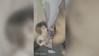 Youngster face to drink big black cock part 2