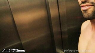 Supah-boinking-super-steamy fitness dude walks naked on ass-pipe, elevator and goes to the street door. RISKY