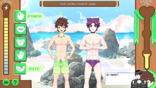 Gameplay - Yoichi tearing up on the beach - HentaiGameYaoi