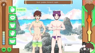 Gameplay - Yoichi tearing up on the beach - HentaiGameYaoi