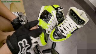 four Jizz shots on Lime Green Osiris Bronx