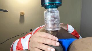 Automasturbator Masturbates Out A Bellowing Cumshot From Masked Man