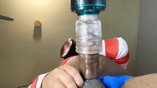 Automasturbator Masturbates Out A Bellowing Cumshot From Masked Man
