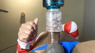 Automasturbator Masturbates Out A Bellowing Cumshot From Masked Man