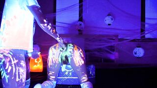 Femboys Muddy Halloween Flip Fuck with Glow Paint