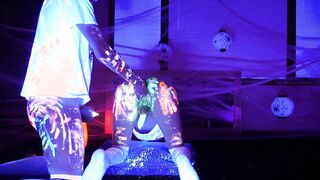 Femboys Muddy Halloween Flip Fuck with Glow Paint