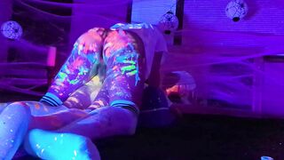 Femboys Muddy Halloween Flip Fuck with Glow Paint