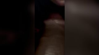 Fellating big black cock at night bar soiree