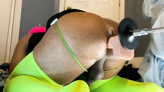 Fuckfest Machine Pounds Huge Dark-hued Booty