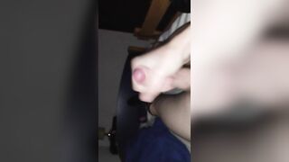 A femboy wanking and wailing while nutting on his micro-mini-skirt and top of femboy