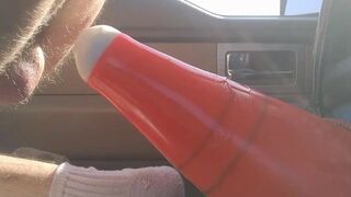 Individual Movie Of Straight Male Outdoors Opening up Ass On Ample Cone In Camper At Beach