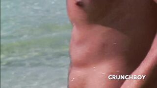 exhib sexin the public beach with latino muscles men